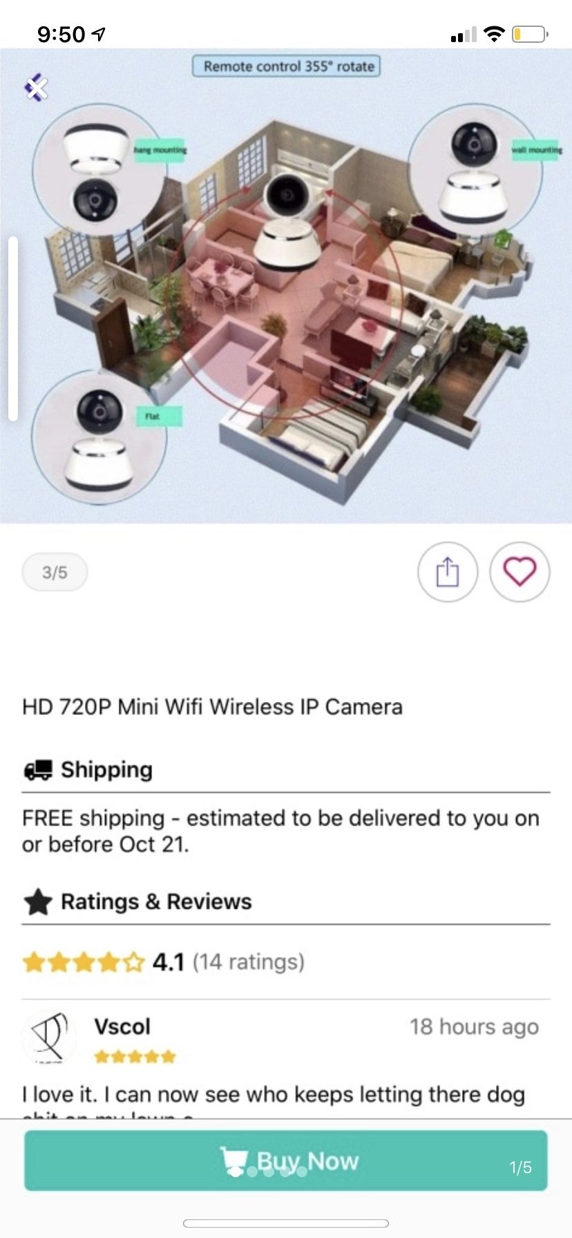 HD 720P Mini Wifi Wireless IP Camera Condition: New