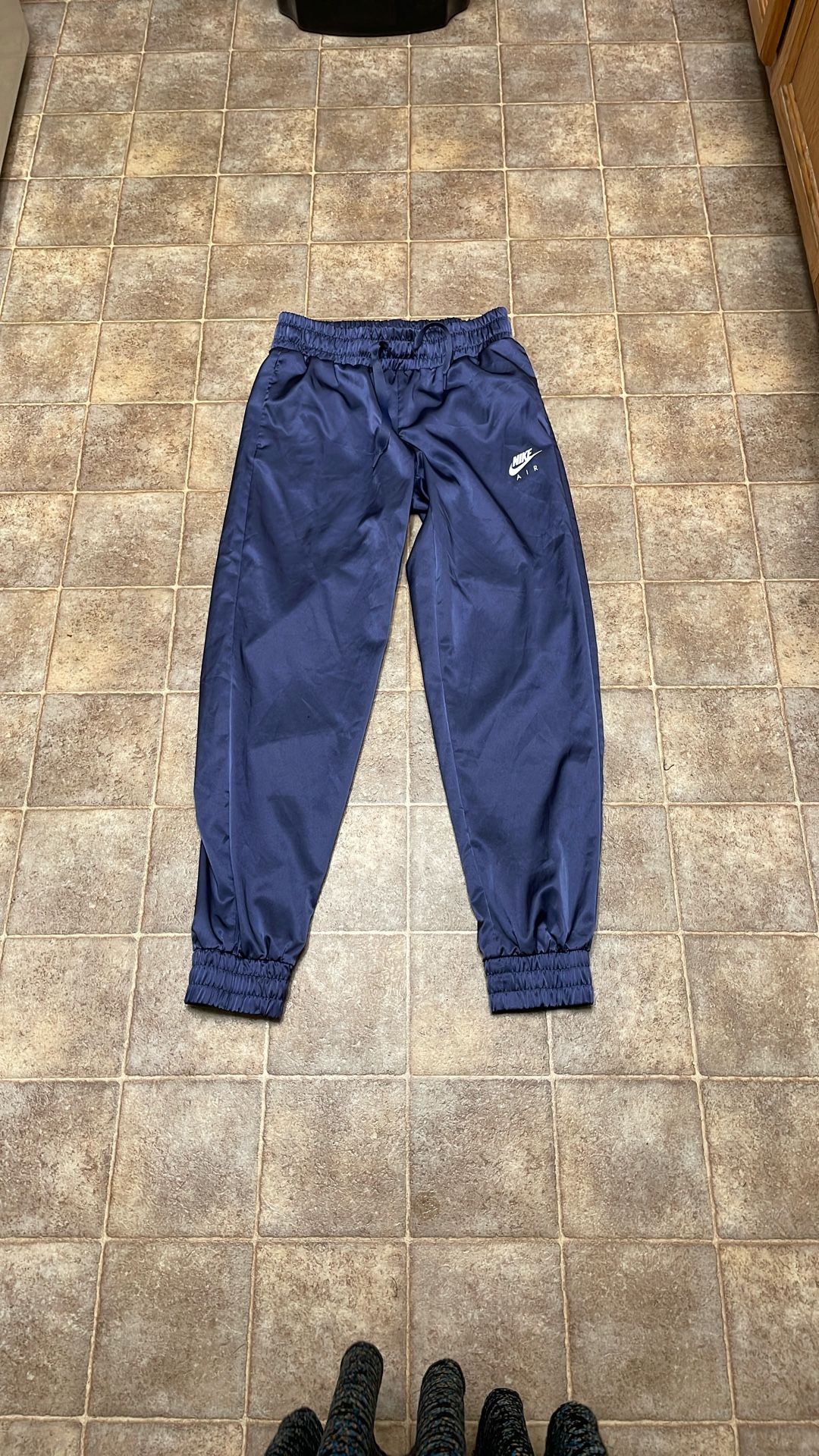 Nike Air Satin Track Pants Womens Small Blue