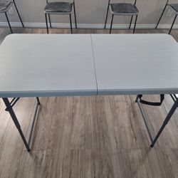 Folding Table, 4 Foot, Adjustable Height, Used Once, 6 Available