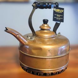 Vintage Simplex Buckingham tea kettle/ 100% Cooper/  Made in England