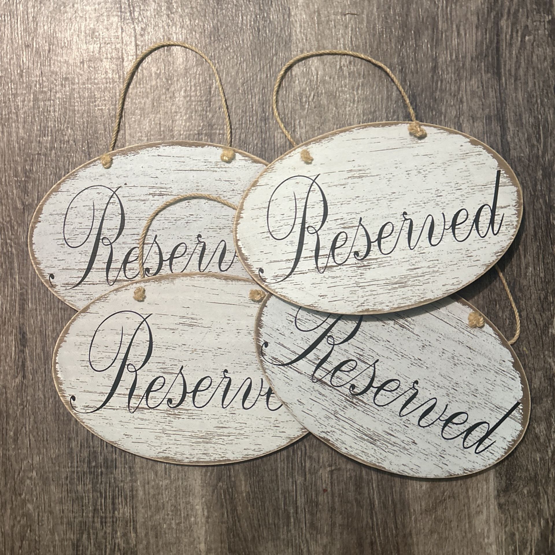 Lot Of 4 Reserved Signs 12 X 7