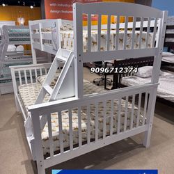 Twin full white Bunkbed with ortho mattress included