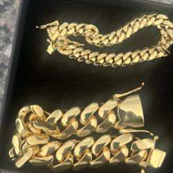 18K 22mm Gold Cuban Bracelet 