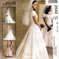 McCall's 2540 Size 8-12 Alicyn Bridal Gown and Gauntlets and Bridesmaid Dress Pattern

