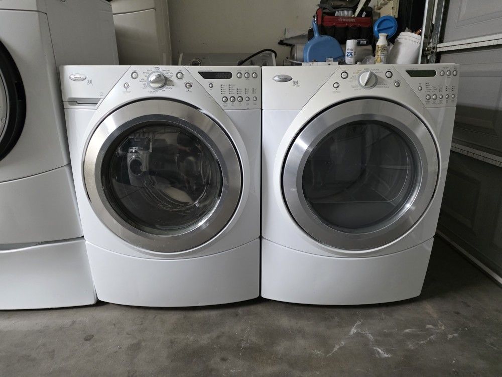 LARGE CAPACITY WHIRLPOOL WASHER AND DRYER WORKING GREAT! DELIVERY AVAILABLE!