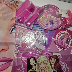 #1 Barbie Happy Birthday Party Supplies 125 Pcs 