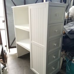 white chest of drawers with compartments for whatever you want to put in it [ SEE  ALL PICS FOR MEASURES & CONDITION PLEASE  )]