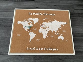 Corkboard World map with pins