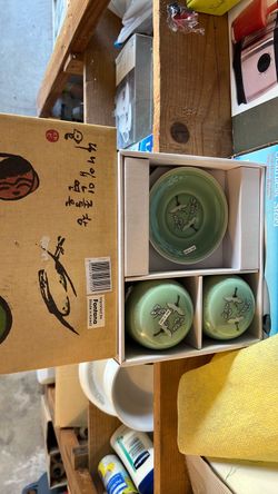 Korean Celadon Ceramic Bowl Set in Box