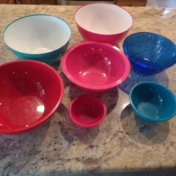 7 of  several sizes Bowls,  Used Only Once.