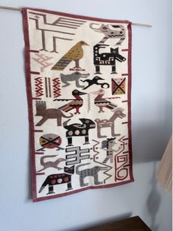 Peruvian tapestry vintage wall art