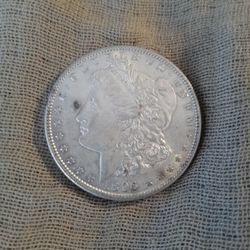 Two Morgan Silver Dollars 1896 And 1921