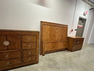 Wood Bedroom Set with Dresser, Headboard, Nightstand