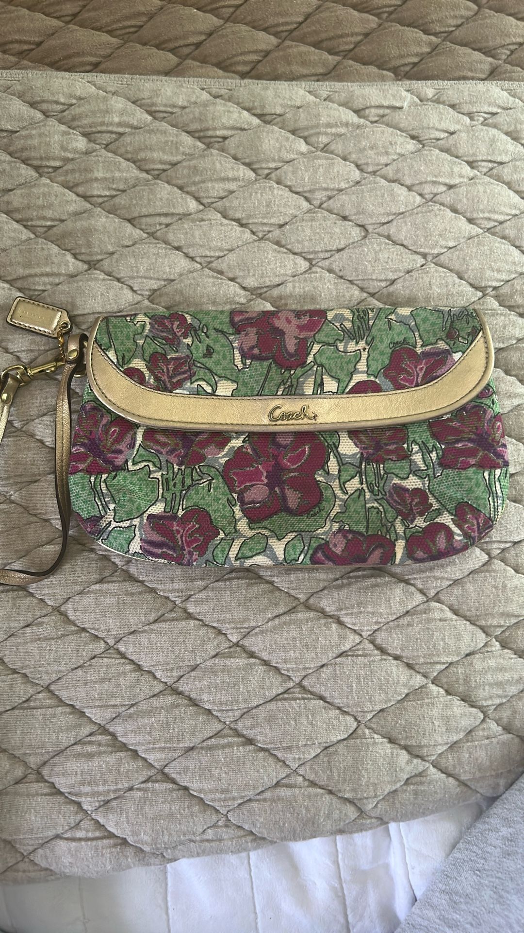 Vintage Floral Coach Wristlet