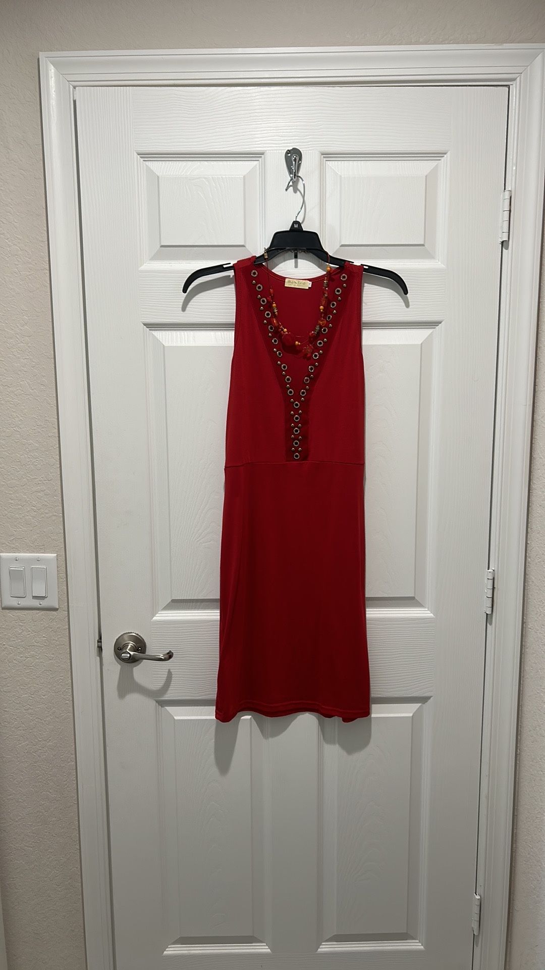Red Dress With Necklace