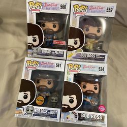 Funko Pop   Bob Ross    4-pops Total 