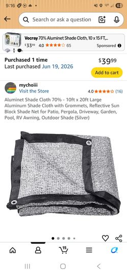 Aluminum shade cloth