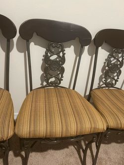Set of 6 Solid Metal Dining Chairs – Sturdy & Comfortable