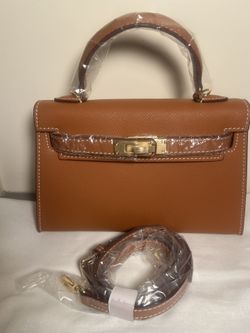 Mini Kelli Tan Leather Handbag 