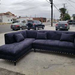 BRAND NEW 7x9ft and 9x7ft SECTIONAL CHAISE COUCHES, BLACK MICROFIBER. CUSTOM MADE AVAILABLE