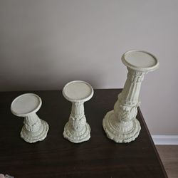 Wood Candle Holder Set Of 3