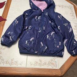 Girls OshKosh B'gosh | Lavender Unicorn Fleece Reversible Hooded Jacket