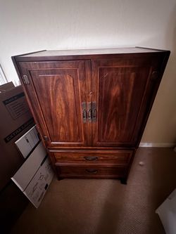 Small wood armoire hutch $50
