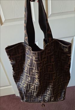 Fendi Hand Bag Tote Bag  Zucca Nylon Authentic 456T0412