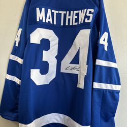 AUSTON MATTHEWS SIGNED TORONTO MAPLE LEAFS AUTOGRAPHED CUSTOM JERSEY W/COA XL647