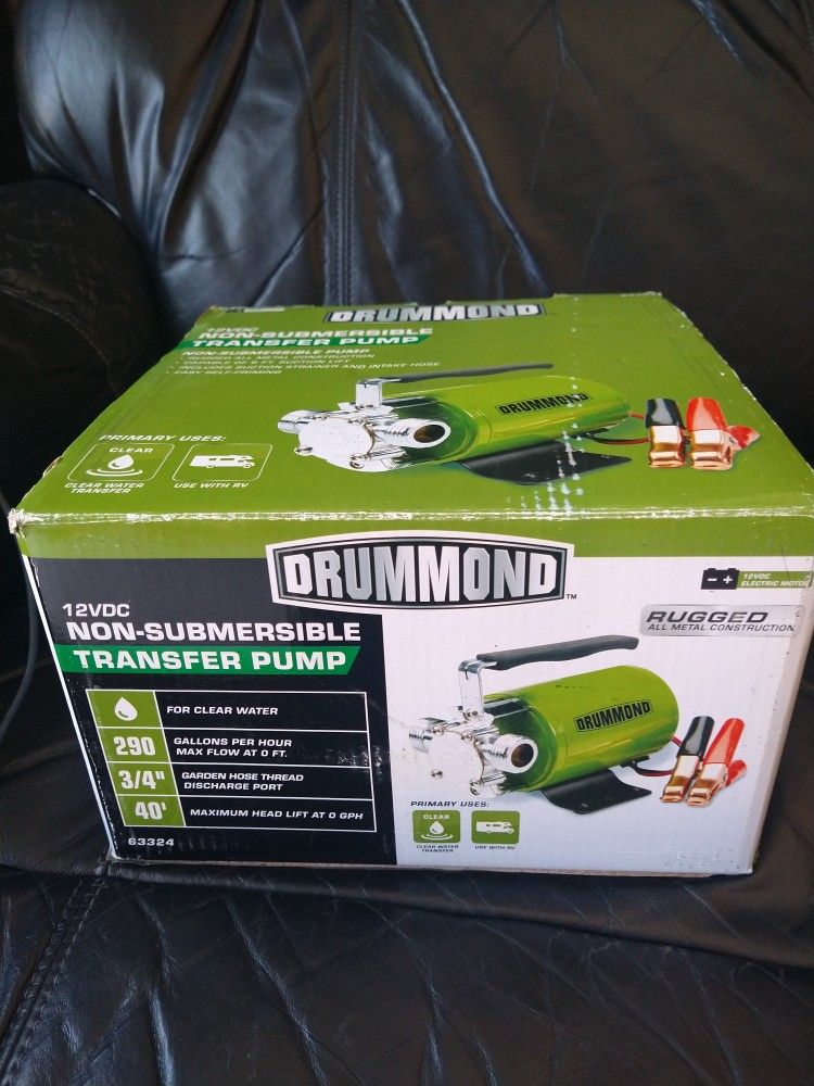 DRUMMOND 12V DC Transfer Water Pump 290 GPH