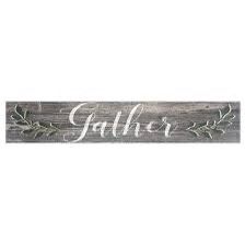 Gather Wood Grain Sign Farmhouse Wall Decor 5 x 34 x 6