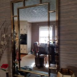 Beautiful Vintage Heavy Brass Mirror