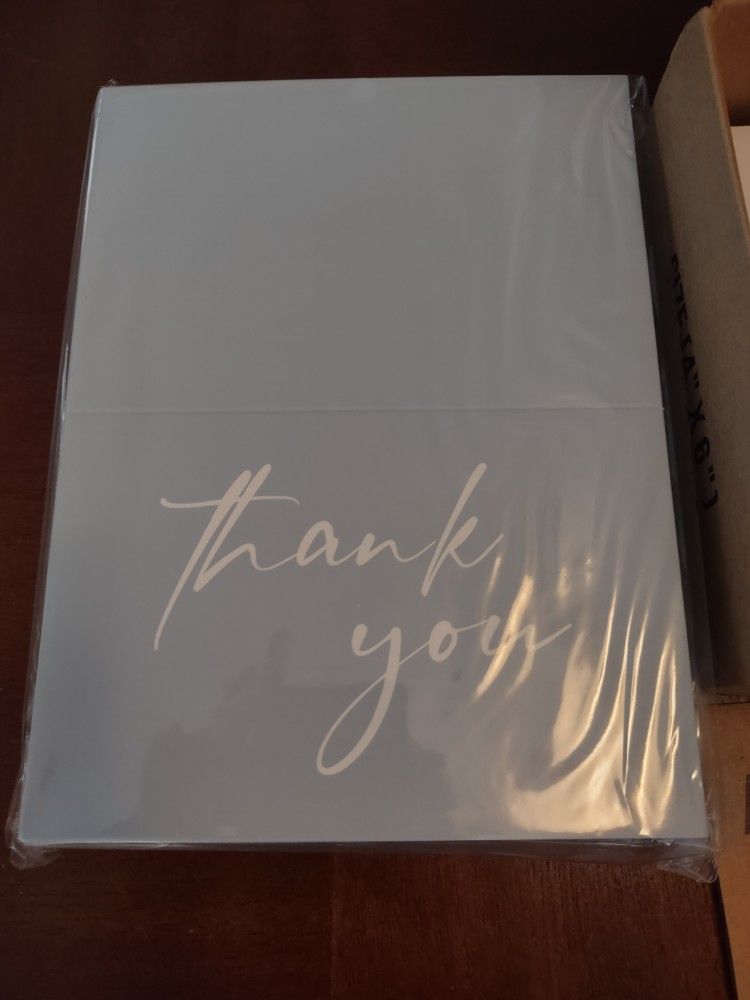 Azaza Thank you cards with envelopes 100 count 4x6 new never opened.