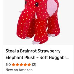 3 Brain-rot Plushies - 67 Blue Version + Red & Yellow - Strawberry Elephant