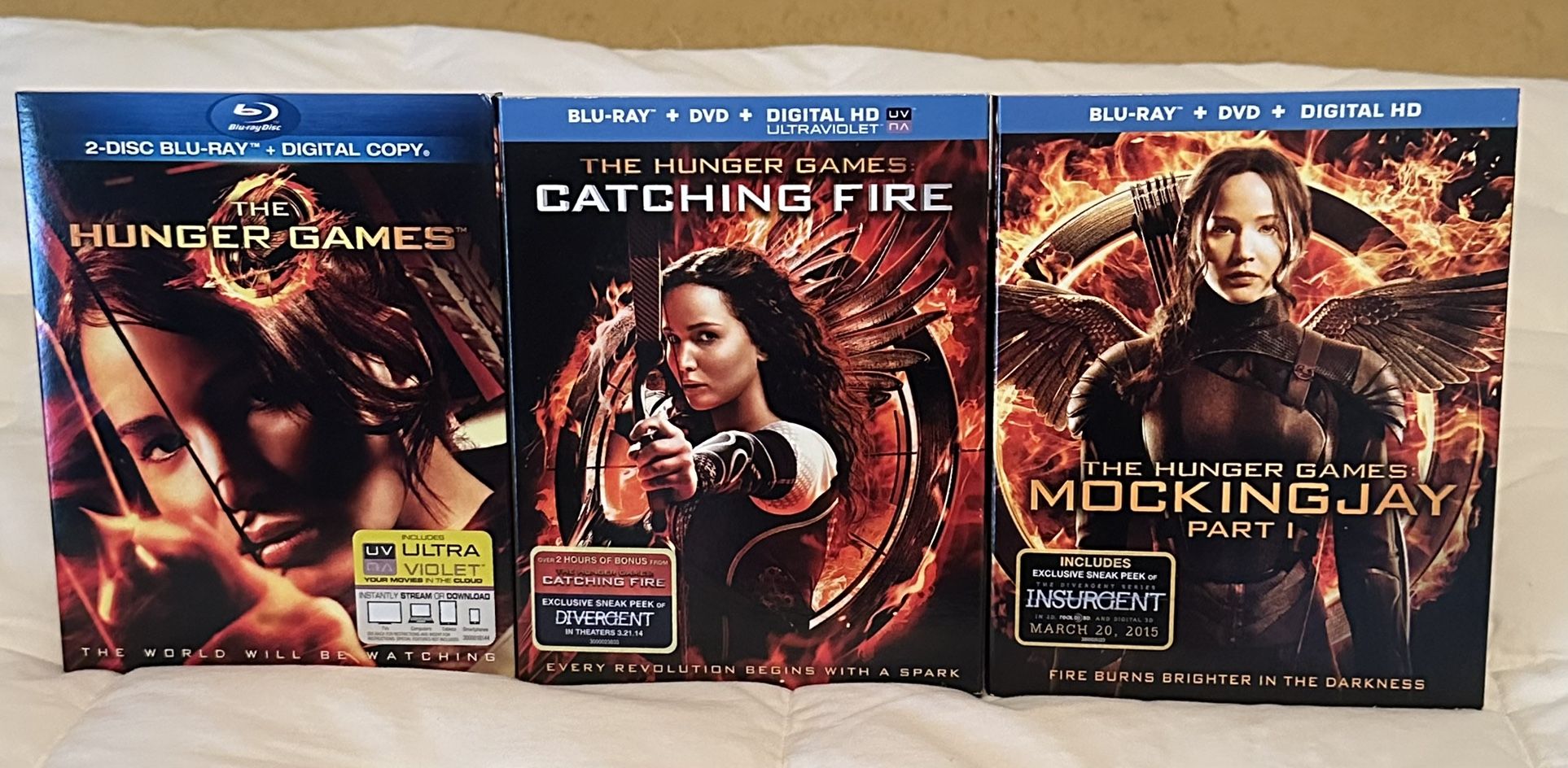 The Hunger Games (Franchise) -3 Blu-Rays And DVDS