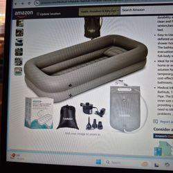 Medical Inflatable Bathtub Bath Basin Kit, NEW