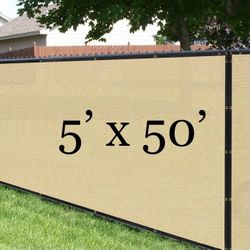 5 x 50 Privacy Fence Wind Screen.. Beige