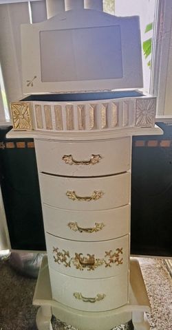 Tall standing vintage jewelry  box