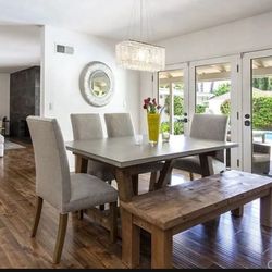RH Dining Table + Chairs
