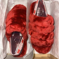 Ugg Fluff Yeah Slide Ribbon Red (Kids)