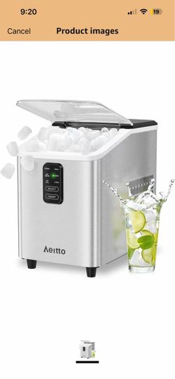 Brand New! Ice Maker Countertop 27lbs/24H, Ice Machine 2 Sizes of Bullet Ice 8 Ice Cubes Ready in 6 Mins, Portable Ice Makers with Basket & Scoop, Aut