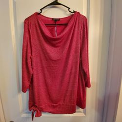 Cowl-Neck Tie-Hem Top