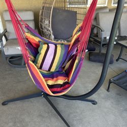 Hammock Hanging Chair With Pillows And Frame 