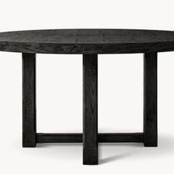 RH Campaign round dining table 
