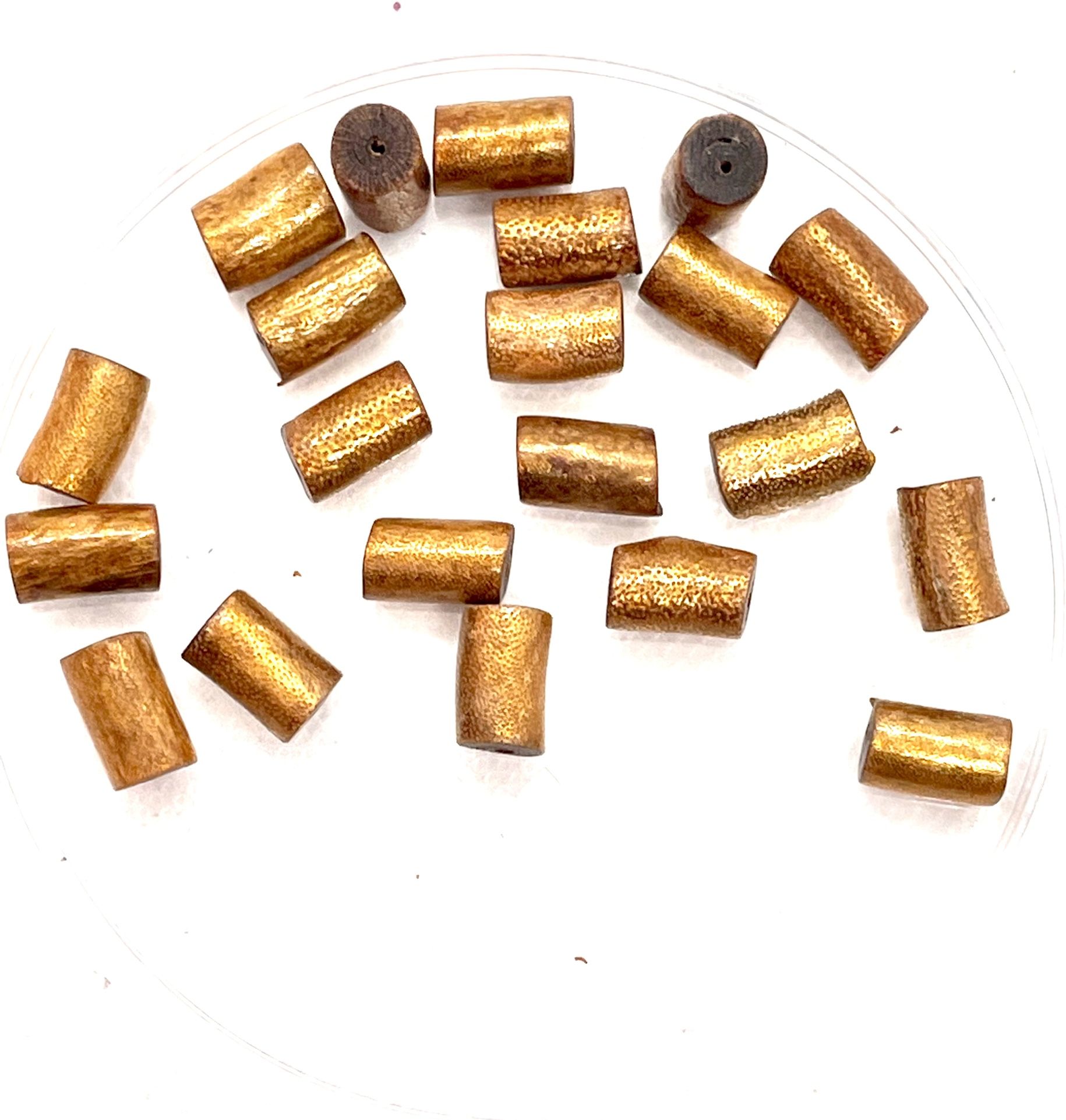 Lot Of Brown Coral Tube Beads