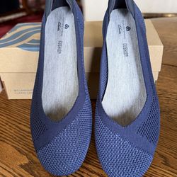 New Cloudsteppers by Clarks Carly Wish Washable Knit Slip-ons Blue Flats Sz 6
