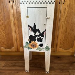 Beautiful Wood  Painted End Table With Storage 39” x 16” x 12”