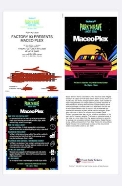 Park N Rave Maceo Plex ticket