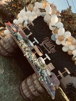 Candy table /back drop /balloon garland