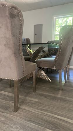 Glass grey Dining table